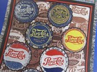 New Pepsi-cola Tapestry Woven Afghan Throw blanket  bottle Caps  50 x60  U s a 