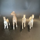 Set Of 4 Porcelain Horse Figurines Model Horses  White   Tan
