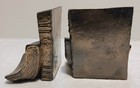 Vintage Metal Heavy Bookends Books Gold Tone Library Home Office Book Usa Cast