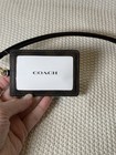 Coach Signature C Brown  Black Canvas Leather Lanyard Id Badge Card Holder