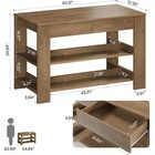 55  Kitchen Island With 2 Tier Storage   2 Drawers farmhouse Center Island Table