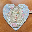 Antique Victorian Valentine Paper Lace Sweetheart Pop Up Embossed Card 8  X 8 