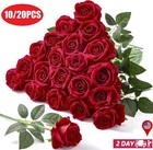 20   Artificial Silk Roses Flowers Realistic Bouquet Home Romantic Girl Gift Usa