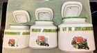 John Deere Gibson 1935 Model B Cookie Flour Coffee Sugar Canister Jars Tractor