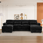 114  U Shaped Sectional Couches For Living Room4 Seats Chenille Cloud Sofa