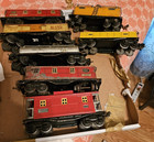 Vintage Seven Cars Tin Train Car Lot  Lionel O Gauge As-is Fun Lot
