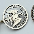 Vintage Hand-cut Coin Cufflinks 1881 Eagle Sterling Silver Tone Art Deco Style
