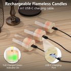 6 Pcs Rechargeable Flameless Candles Remote Timer Clear Acrylic Led Tea