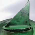 Cast Iron Sailboat Green Heavy 12  The Mariners Sundial 23-7 Lumen Me Regit Yard