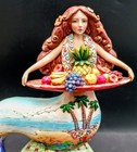 Jim Shore Figurine Mermaid Island Welcome Fruit Plate Beach Heartwood Creek
