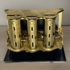 Vintage Metal 3 Barrel Change Coin Dispenser With Steel Stand  - Clips On Belt