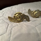 Vintage Brass Rosette Napkin Rings Set Of 4 Heavy Weight Solid Brass 1980s - 90s