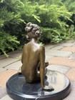 Bronze Woman Statue Lady Sculpture Marble Deco Preiss Art Female Decor Rare