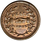 1863 Civil War Token  George Washington  Peace Forever Handshake  Uncirculated