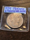 1934 France 10 Francs Silver Coin - Impeccable 90 Year-old Coin 