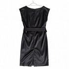 Apart Black Satin Sheath Dress Eu 38 Fits Like Us S m Belted Sleeveless Knee