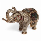 Beautiful Jeweled   Enameled Elephant Trinket Box     Rhinestone Covered
