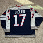 Vintage Nike Team Usa Hockey Jersey  17 Leclair     1998 Nagano Olympics Navy Blue