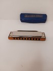 M  Hohner Blues Harp Harmonica Vintage Collectible With Case