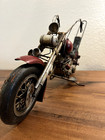 Rare Hand Made Metal Craft Model Display Biker Decor Chopper Motorcycle 
