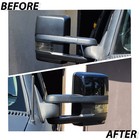 New Pair Glossy Black Tow Mirror Cap Cover For 14-19 Chevy Silverado Gmc Sierra