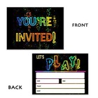 Neon Glow Birthday Party Invitation With Envelopes  20 Neon Party Invites For   