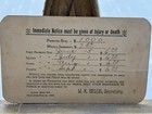 Very Cool  Antique 1894 Railway Association Document Card Railroadiana Indiana