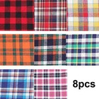 8 Pack Triangle Dog Bandanas  Reversible Plaid Painting Bibs Scarf  Large 60cm 