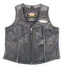 Womens Harley Davidson Vest S Black Leather 100th Anniversary Zip 1903 - 2003