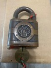  yale Clover  Standard Brass Padlock W  Key  Vintage Antique Lock
