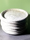 Vintage Everlast Aluminum Coasters Hand Forged  Set Of 8  With A Floral  Pattern