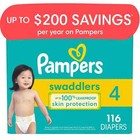 Pampers Swaddlers Diapers  Size 4  116 Count  select For More Options 