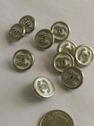 Silver Lot Of Ten 18 Mm Designer Cc Vintage Button Chanel 10 Buttons