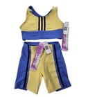 Gilda Marx Kids Cotton Blend Dance Shorts   Racer Sport Bra Set Yellow Size 8 10