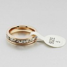 Silver rose Gold Cz Titanium Steel Ring Men women Stainless Wedding Band Sz3-10