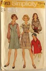 Misses Jumper Pattern Blouse Notched Collar Simplicity 5913 Vtg 1973