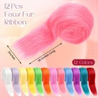 Xunyee 12 Pcs Faux Fur Fabric Fake Craft Fur  2 X 2 X 40 Inch  Stylish Color