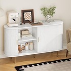 Sideboard Buffet Cabinet With Storage sliding Doors  Adjustable Shelf white 55 