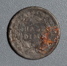 1839 - Seated Liberty Half Dime 5   - Details Fire Damage Dbkjb
