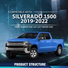 Left Front Bumper End Cap For 2019-2022 Chevy Silverado 1500  Gm1016110  Black