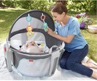 Fisher-price On-the-go Baby Dome Bassinet Portable W  Adjustable Canopy 