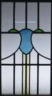 Simple Abstract Midsize Old English Leaded Stained Glass Window 15  X 25 