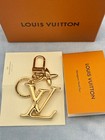 Louis Vuitton Lv Facettes Bag Charm Gold Metal Keychain Key Ring Holder New