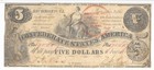 Rare T-36  5 1861 W  Red Trans-mississippi Stamp Confederate Pf-4 Pmg Vf 20 Note