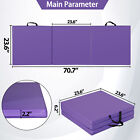 Folding Gym Exercise Mat Tumbling Mats W carrying Handle For Yoga Workout Purple