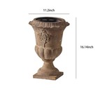 16inch Tall Vintage Garden Iron Urn Planters For Indoor And Outdoor Plants  E   