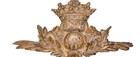 Vintage Baroque Style Carved Wood And Composition Pediment Architectural Element