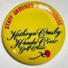 1977 Kathryn Crosby Honda Civic Golf Classic Staff 2 25  Celluloid Pinback