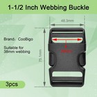 3pcs 1-1 2 Inch Plastic Buckle For Strap Replacement  Heavy Duty Belt Buckles Ba