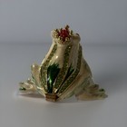  Frog Prince Trinket Box paper Holder Emerald Green Princess Frog Miniature 3   